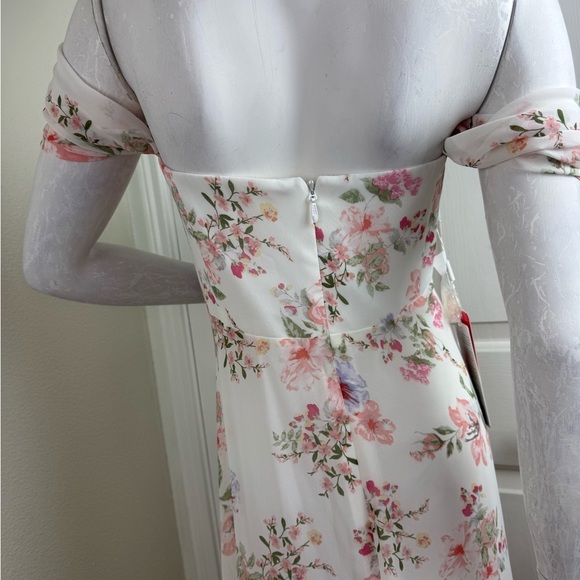 JJ’S HOUSE  Off the Shoulder Floor-Length Chiffon Bridesmaid Dress Size 22 #356 - Picture 5 of 16